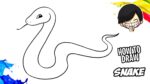 How to draw Cartoon Snake Easy