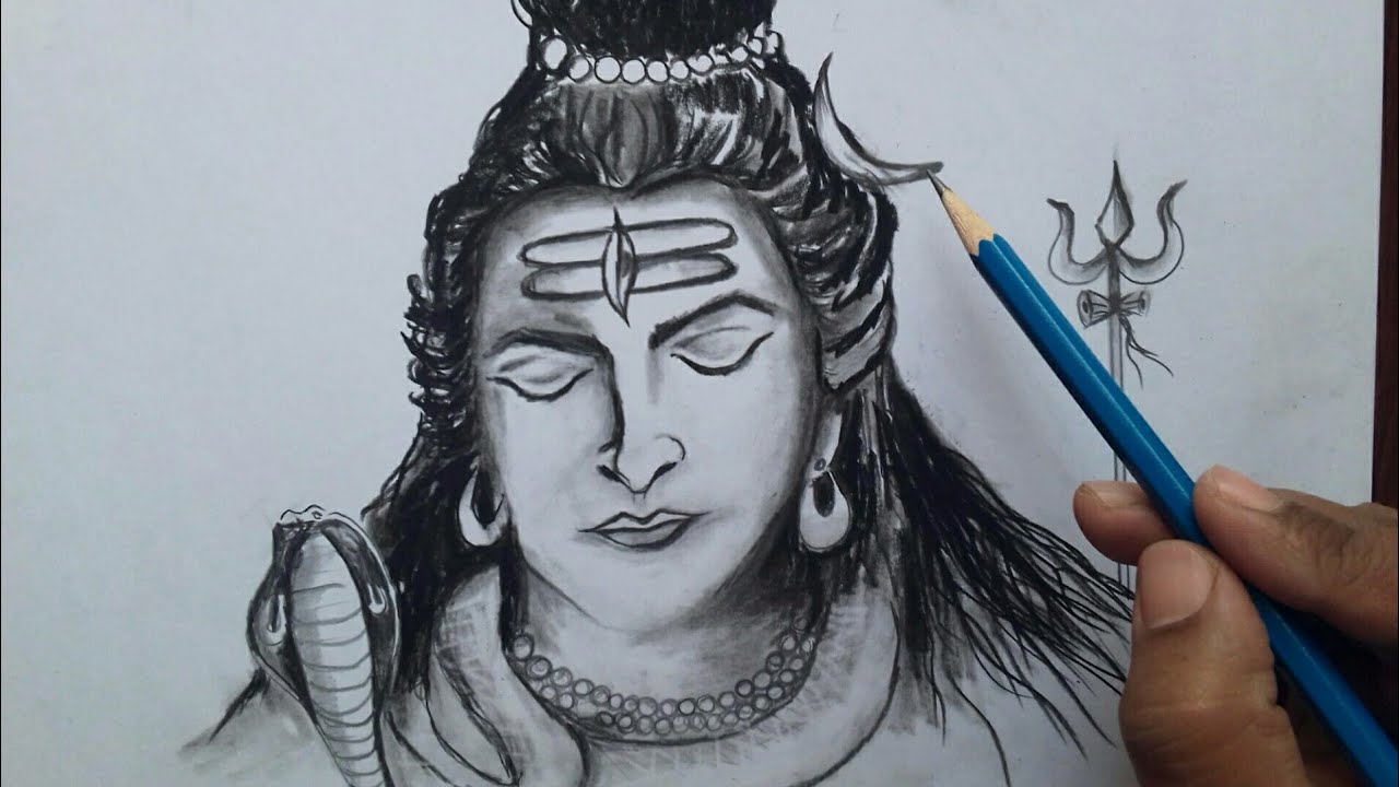 How to draw Lord Shiva drawing step by step for beginners / bholenath drawing