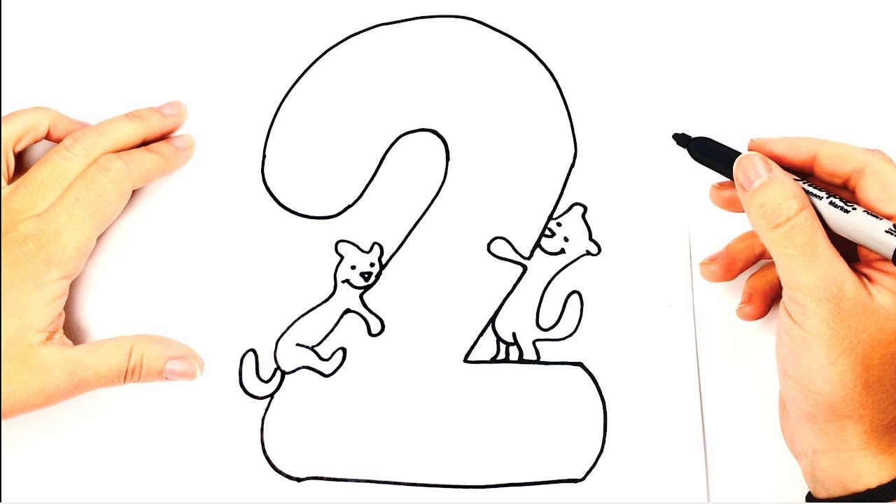 How to draw Number 2 Learning The Numbers for Kids
