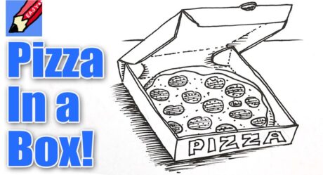 Cómo dibujar pizza en una caja muy fácil