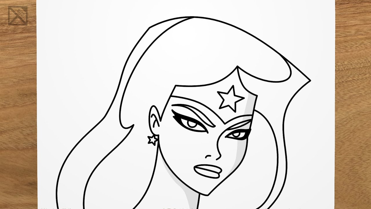 How to draw WONDER WOMAN step by step, EASY