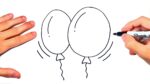 How to draw a Balloon Step by Step | Drawing a pair of Balloons