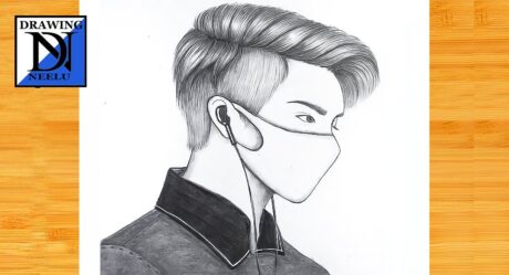 How to draw a Boy wearing Mask and Earphones || Pencil sketch for beginner || Boy sketch || Drawing