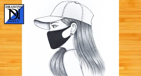 How to draw a Girl wearing cap with Mask || Pencil sketch for beginner || Easy drawing || Drawing