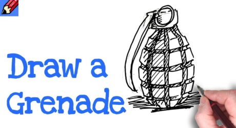 Cómo dibujar una granada de mano muy fácil