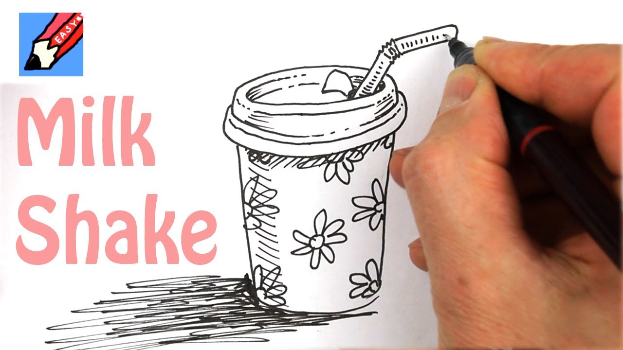How to draw a Milk Shake Cup Real Easy