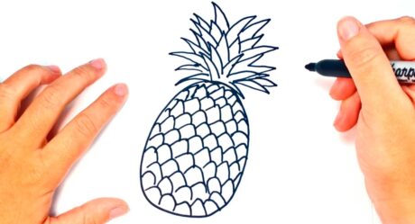 Cómo dibujar una piña | Tutorial de dibujo fácil de piña