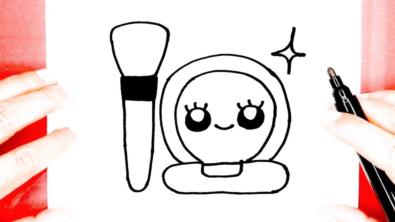 How to draw a cute make up, step by step, draw cute things