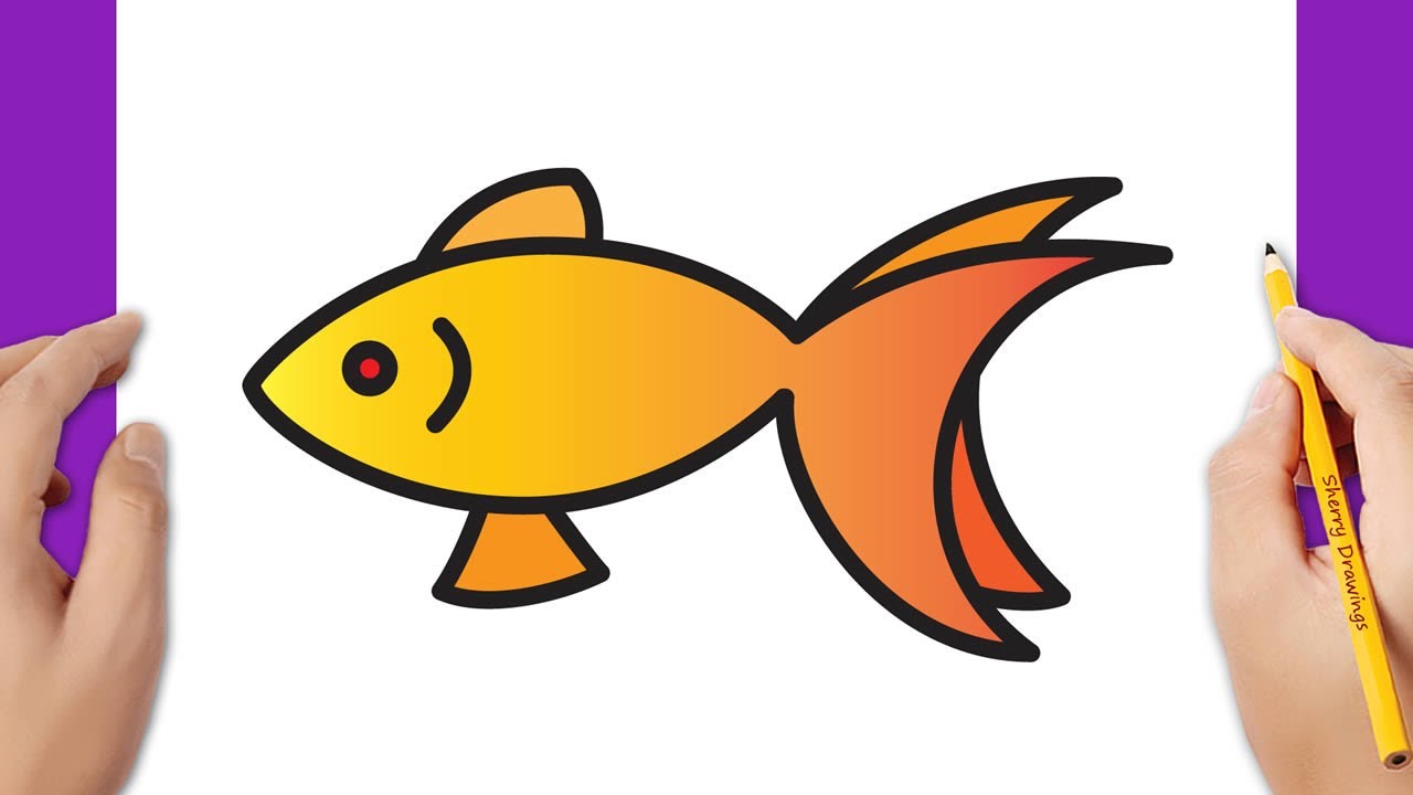 How to draw a goldfish easy