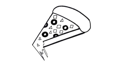 Como dibujar una rebanada de pizza facil paso a paso| dibujando una rebanada de pizza con color | dibujo para niños
