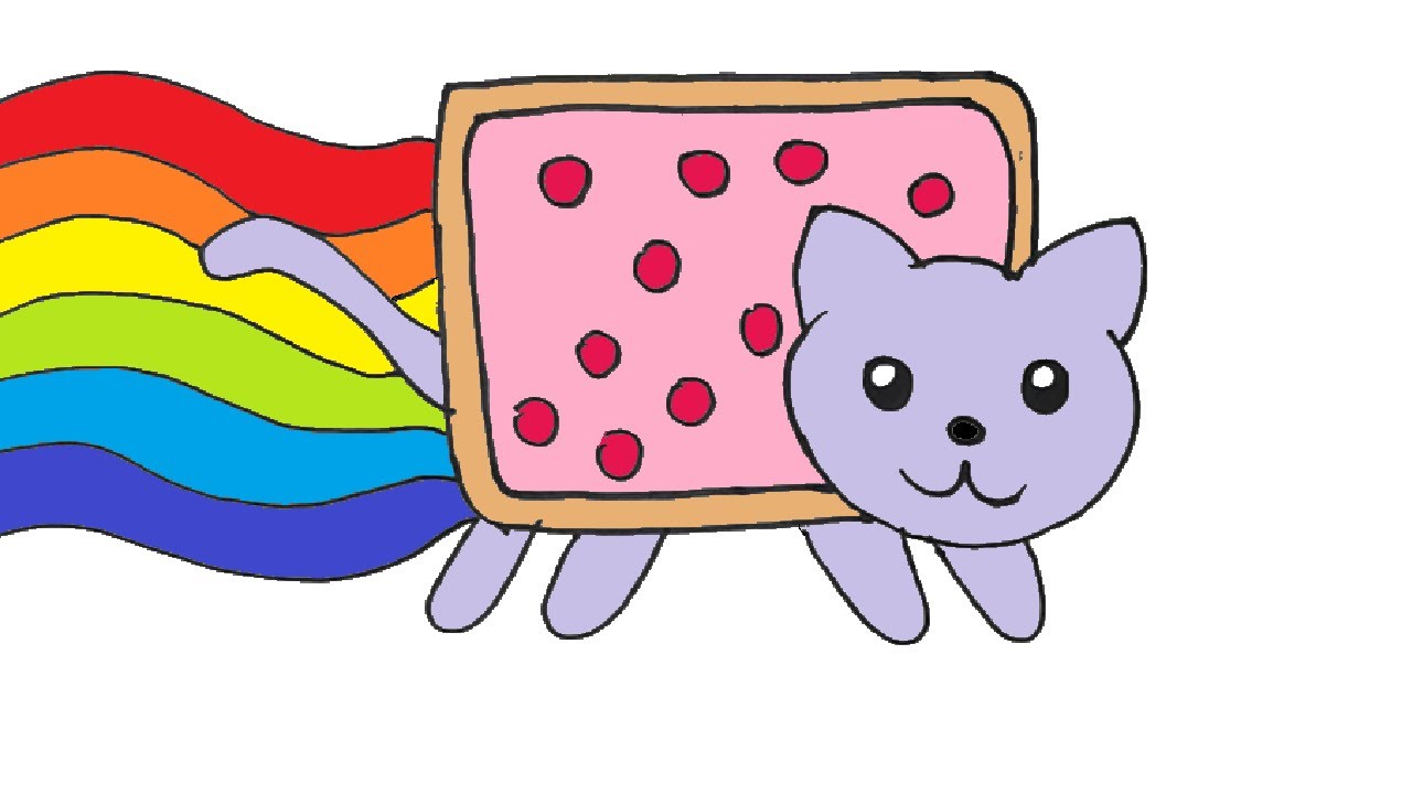 How to draw nyan cat easy Step by Step