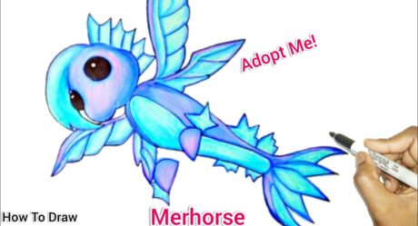 MerHorse Roblox Adoptame Mascotas | Mascotas míticas de Adopt Me | Cómo dibujar un MerHorse de Roblox Adopt Me