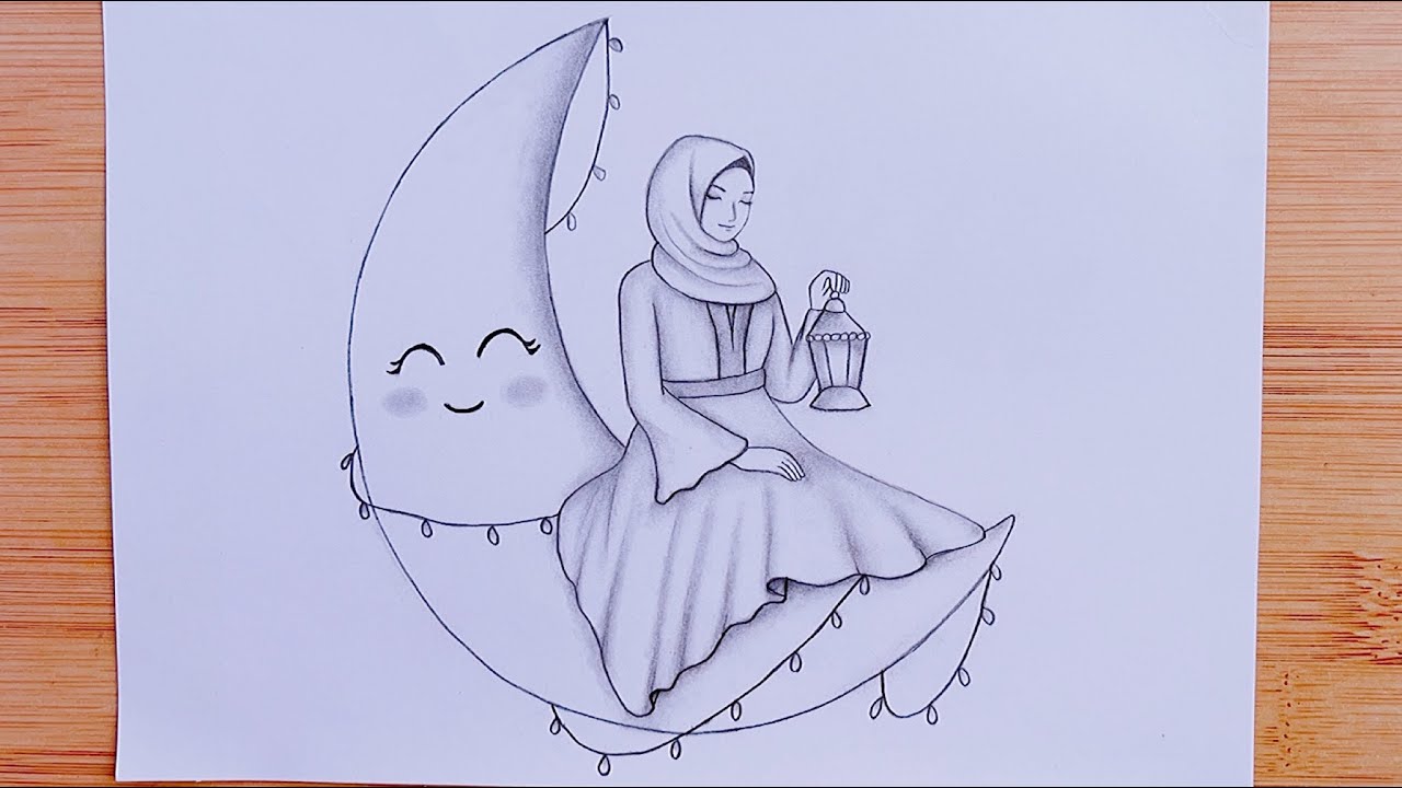 Ramadan Kareem Drawing for Beginners | Ramadan Drawing with pencil Sketch Step by step #Ramadan_Draw