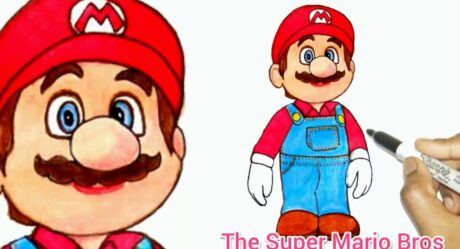 La película de Super Mario Bros | Cómo dibujar a Mario de Super Mario Bros.