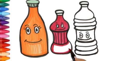 Wie zeichne Flaschen | Flaschen Malerei | Flaschen Malvorlagen | Farben lernen | HD-Qualität