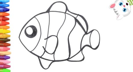 Wie zeichnet man Bunter süßer Fisch | Zeichnen und Ausmalen für Kinder mit MiMi