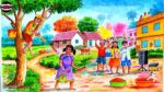 Holi Drawing|Holi Special Drawing With Watercolor|Easy Holi Festival Drawing Step By Step