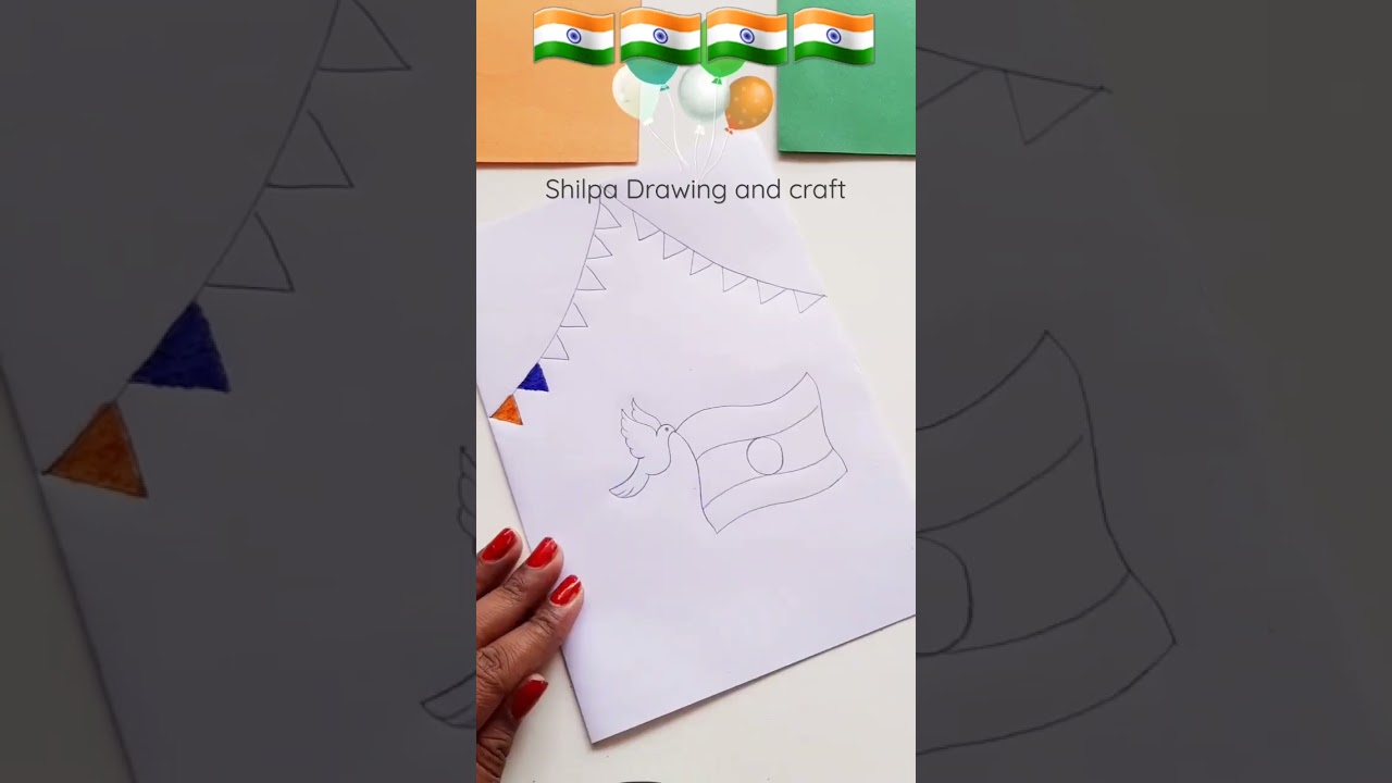 Indian flag drawing| teri mitti main mil jawa| #shorts #yt | Republic day/Independence day drawing