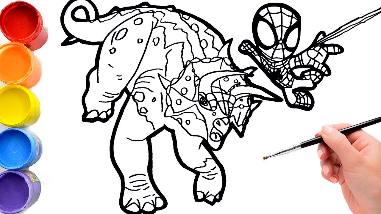 Drawings of the Marvel's SPIDEY and His Amazing Friends | Triceratops SPIDER MAN!