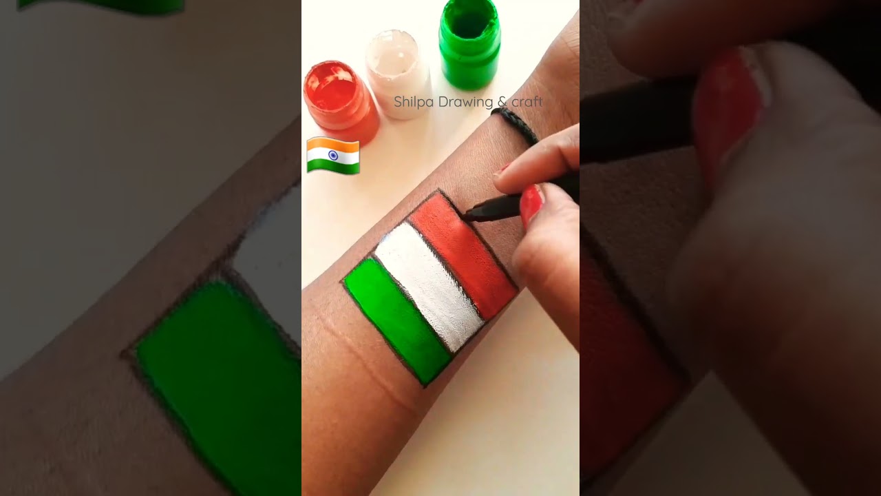 Indian flag drawing |  o desh mere | Republic/independence day drawing #shorts #youtubeshorts