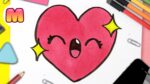 COMO DIBUJAR UN CORAZON KAWAII  Dibujos faciles kawaii  Dibujos para  San Valentin con Jape
