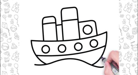Dibujo de barco para niños | Cómo dibujar un barco paso a paso FÁCIL