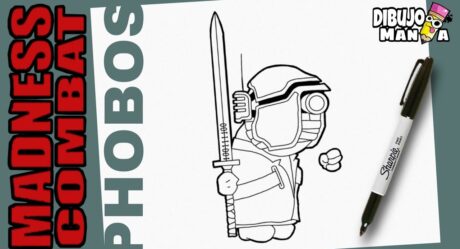 HOW TO DRAW PHOBOS FROM MADNESS COMBAT | STEP BY STEP | how to draw phobos from madness combat