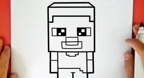 HOW TO DRAW STEVE FROM MINECRAFT KAWAII