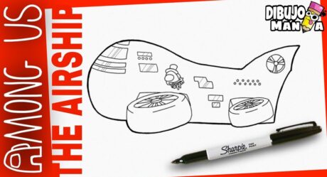 HOW TO DRAW A US AIRSHIP | EASY | STEP BY STEP | how to draw among us the airship