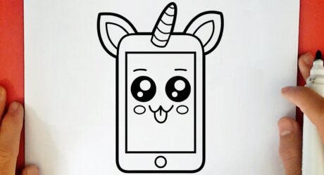 HOW TO DRAW A KAWAII UNICORN CELL PHONE