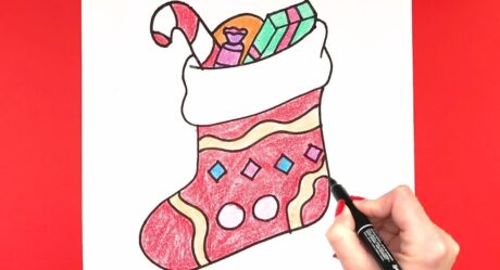 Dessin Chaussette De Noël: Comment Dessiner Une Chaussette De Noël | Dessin+Coloriage | Dessin super facile