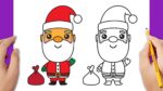 Christmas drawing: How to draw Santa Claus easy