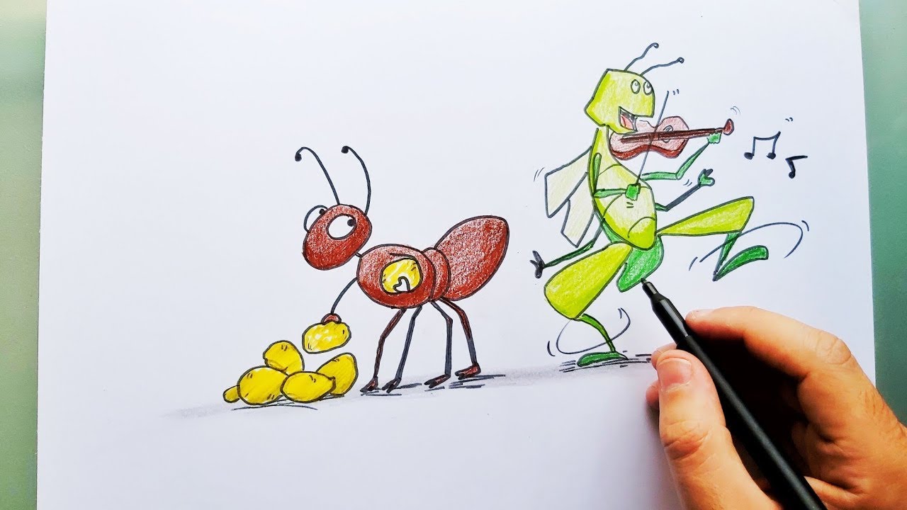 Comment dessiner la cigale et la fourmi facilement