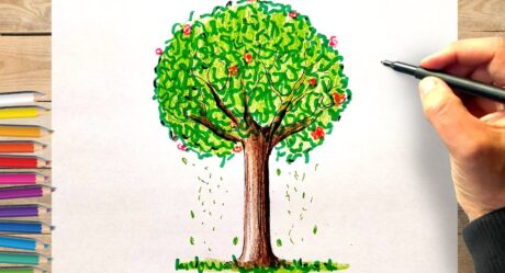 Comment dessiner un arbre de printemps