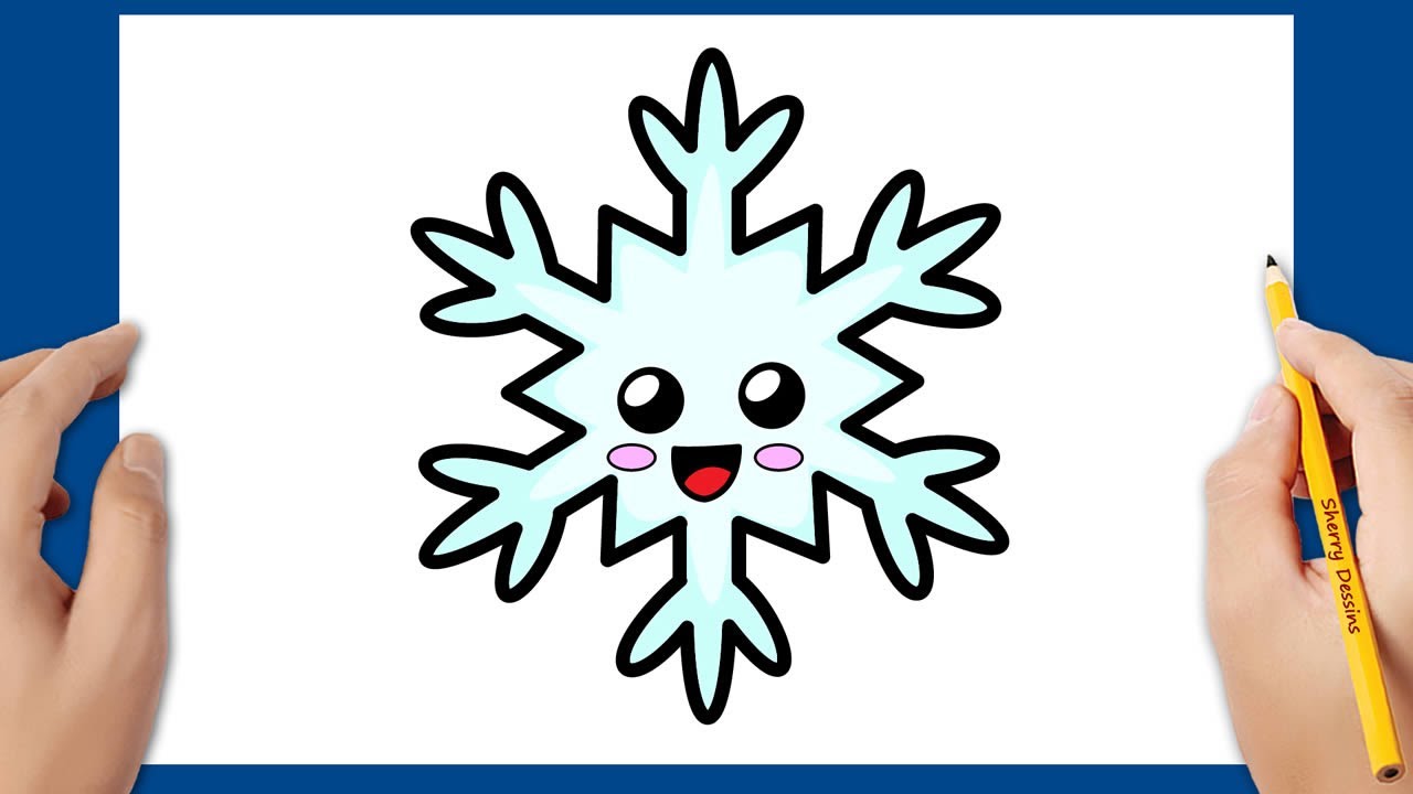 Comment dessiner un flocon de neige kawaii | Dessin de Noël