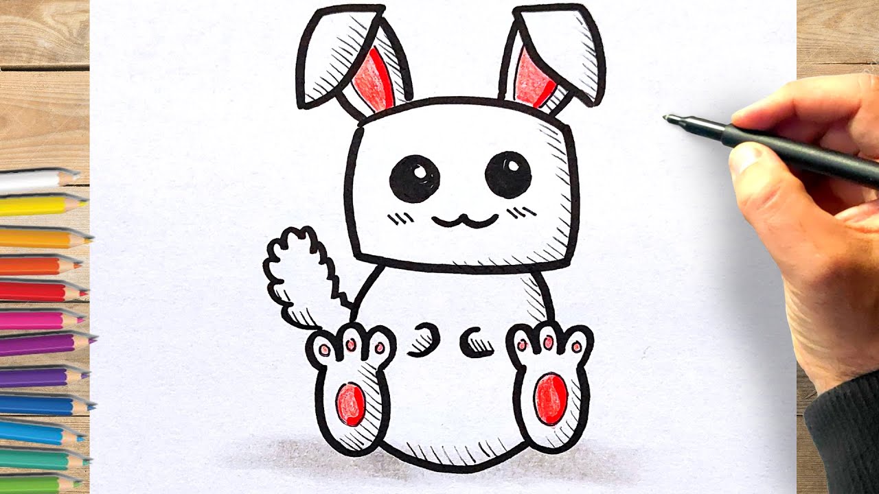 Comment dessiner un lapin kawaii facilement étape par étape