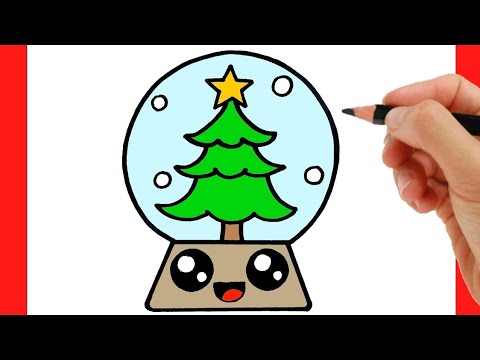 Comment dessiner un sapin de Noël boule à neige