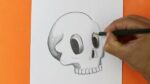 Como Dibujar una Calavera en 3D a lapiz de Lado - How to draw a 3d skull - Easy Art