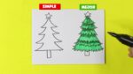 Como Dibujar y Colorear Arboles de Navidad - Dibujos Faciles de Hacer - Easy Art