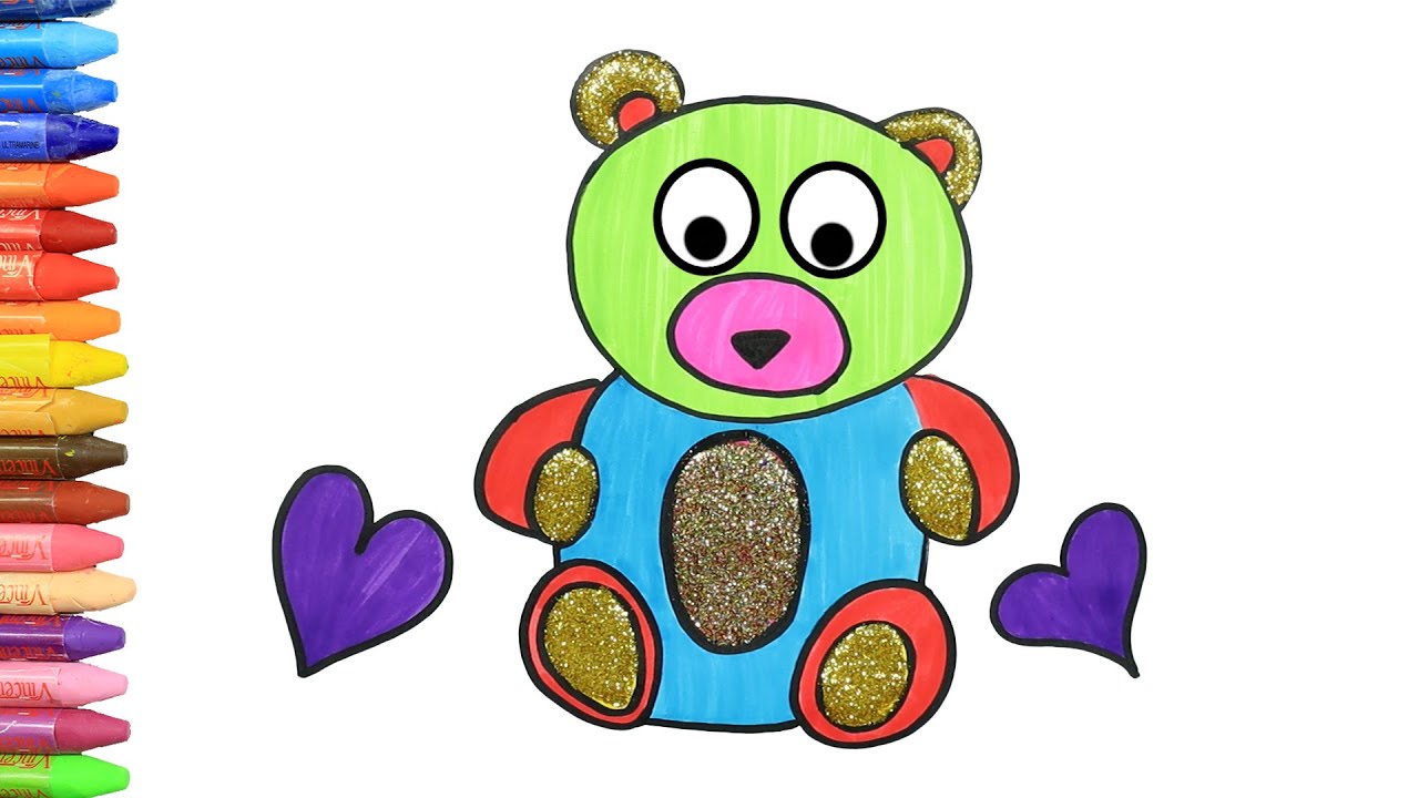 Cómo Dibujar y Colorear lindo oso de peluche | Dibujos Para Niños con MiMi 😺 | Aprender Colores 🎨