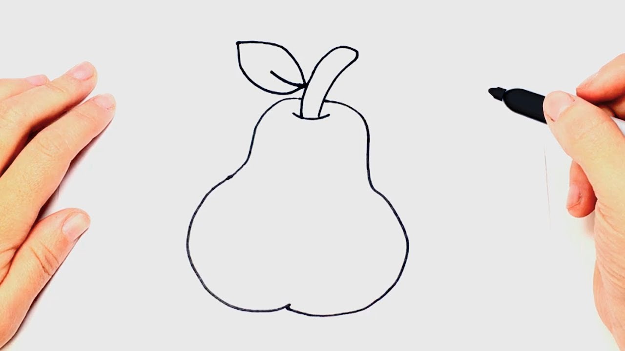 Cómo dibujar un Pera paso a paso | Dibujo fácil de Pera y Frutas