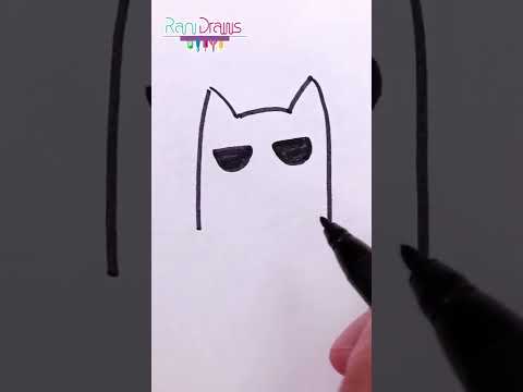 Cómo dibujar un gato con lentes en segundos - dibujos muy fáciles y rápidos