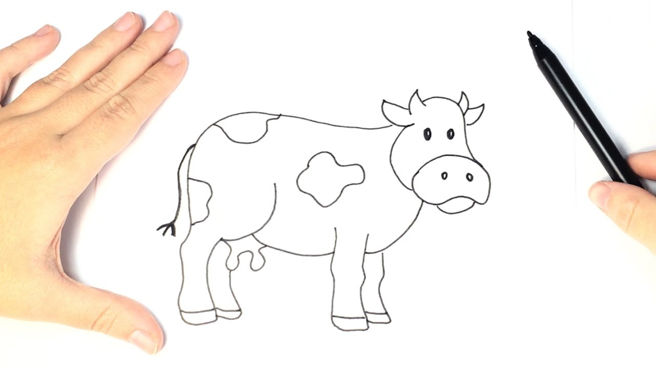 Cómo dibujar una Vaca para Niños | Dibujo fácil de Vaca