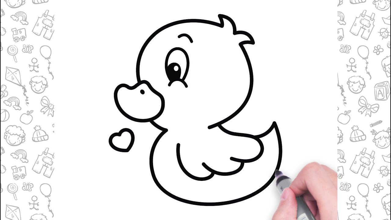 Cute Baby Duck Drawing | Easy Step by Step Drawings