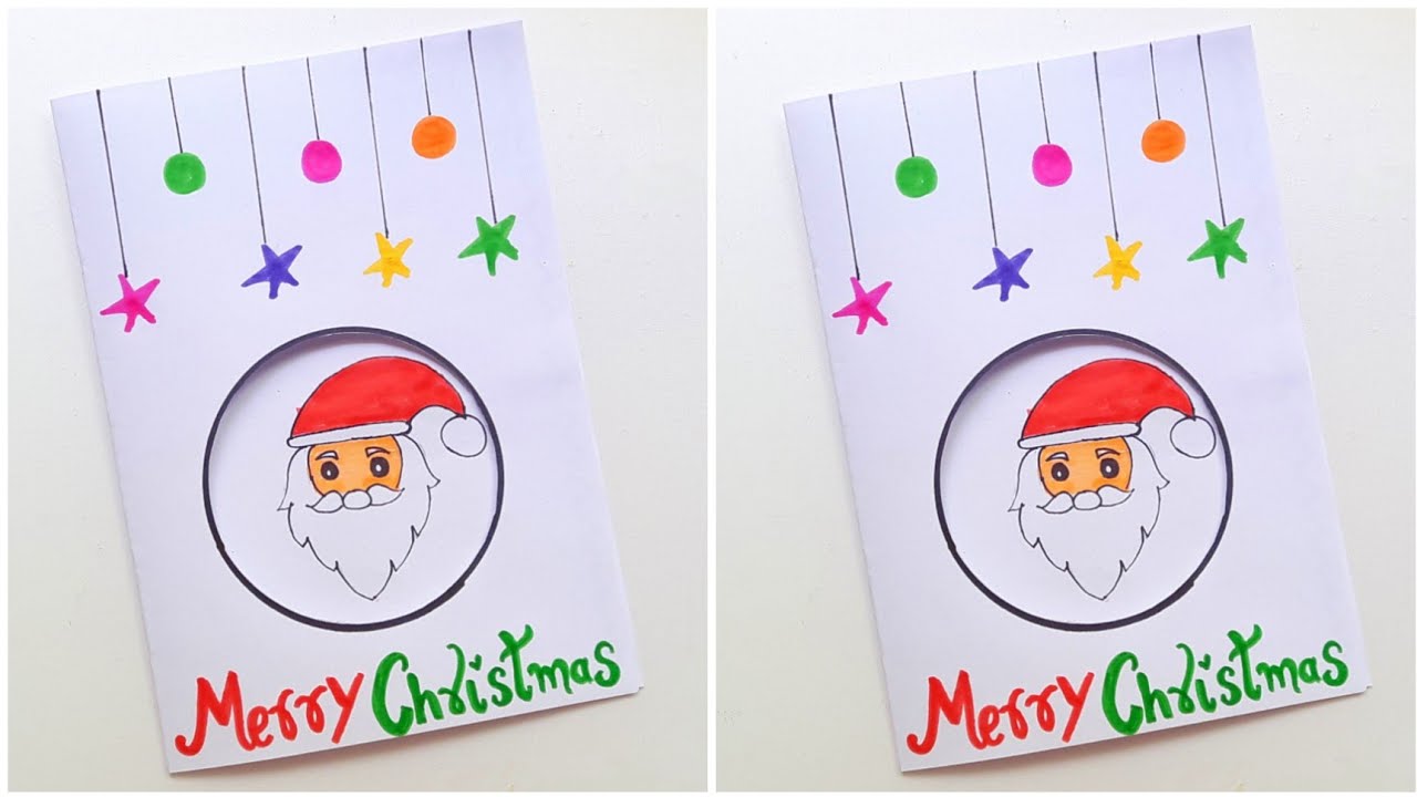 DIY :  Merry Christmas Greeting Card • Merry Christmas Drawing Card • Homemade Christmas Cards