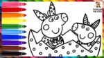 Dibuja y Colorea A Peppa Pig Y George Pig Durante La Pascua  Dibujos Para Niños
