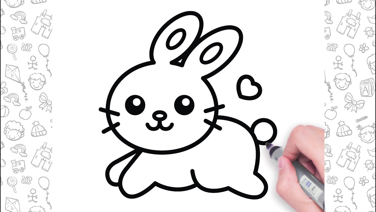 Draw a Rabbit Easy | Cute Draw | Dessin facile pour les enfants |Bolalar uchun oson chizish |孩子們簡單繪畫