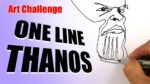 Drawing Thanos with One Line | Art Challenge