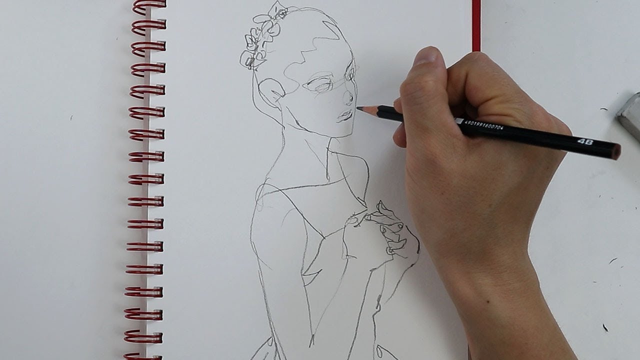 Drawing a ballet girl / Pencil Sketch / Relaxing