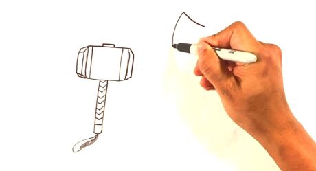 EASY How to Draw THOR – LOVE and THUNDER – Mjolnir vs Stormbreaker